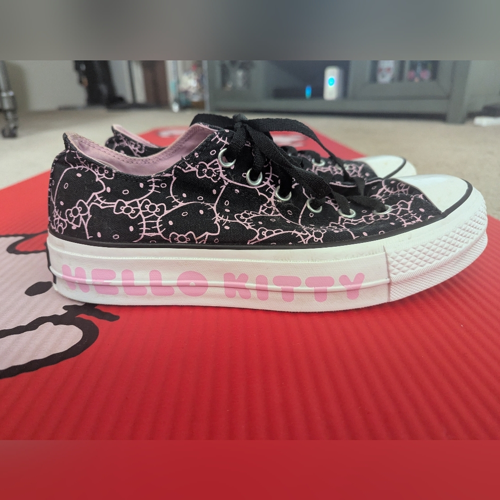 Hello Kitty Black and Pink Converse